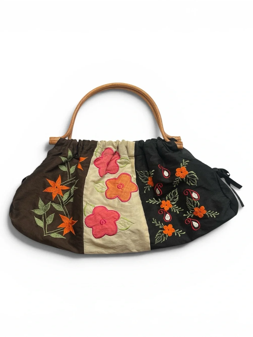 Embroidered Floral Multi‑Color Tote Bag